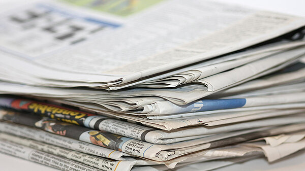 A group of newspapers.