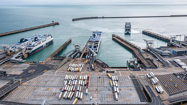 A shipping port.