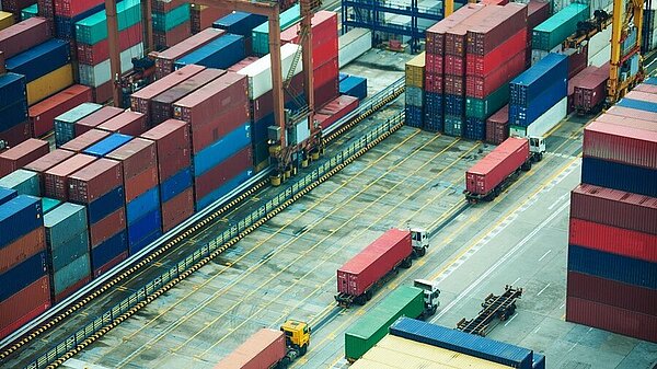 A shipping port.
