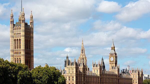 Big Ben and the houses of Parliament.