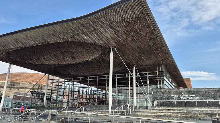 The Senedd building from outside